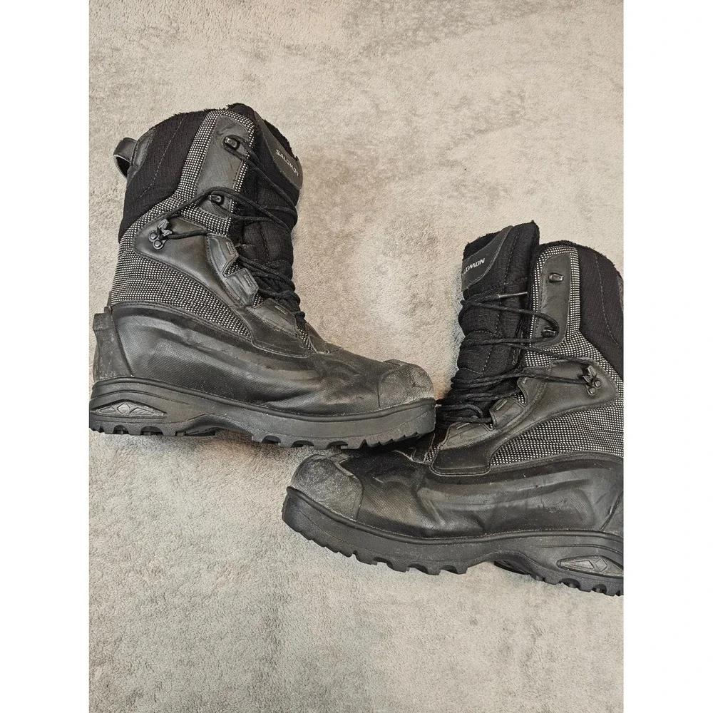Salomon Aspen Aerogels Waterproof Winter Boots Black Mens 11.5 433823 Contagrip